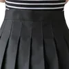 Kjolar mode kvinnor solid färg hög midja bantning lapptäcke höst vår varm mini veckad kjol vit svart rosa grå 230420