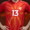 2023 2024 Maglia da calcio della Macedonia del Nord ELMAS ALIOSKI PANDEV 23/24 nazionale Home Away 3rd TRAJKOVSKI JAHOVIC RISTOVSKI MUSLIU Maglia da calcio da uomo Top