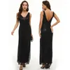 Robes décontractées 2023 Printemps Été Femmes Mode Paillettes Longue Robe De Soirée Transparent Mesh Maxi Sexy Dos Nu Col V Robes De Soirée