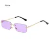 Sunglasses Fashion Rimless Small Square For Women 2023 Frameless Rectangle Clear Red Yellow Sun Glasses Eyewear UV400
