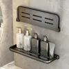 Półki łazienkowe Punch Bezpłatny stojak do przechowywania w łazience 30-50 cm Czarna półka przestrzeń aluminium łazienki półki kuchenne szampon uchwyt domowy domek 230421
