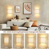 Wall Lamp Rechargeable Sconce Magnetic Wireless Set Kit RGB Colors Dimmable With Fabric Linen Shade And Remote Lighting 2Pcs
