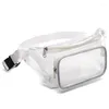 Midjespåsar Kvinnor Transparent Fanny Pack Belt Bag Travel Hip Bum Liten Purse Chest Pho