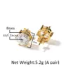 Ohrstecker 10 mm Hip Hop Ohrringe S925 Sier Needle Simated Diamond 18 Karat Echtgold Rock Rapper Schmuck Drop Lieferung Dhbzt