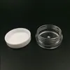 Free shipping White Top 3G Travel transparent round cream pot 3ML jars pot container clear plastic sample container for nail art storag Rkfp