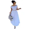 Work Dresses Young Ladies' Summer Clothes Sell Short Sleeves And Off-the-shoulder Fashion Temperament Street Experts' Long Skirt Suit.