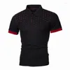 Men's Polos Summer Short Sleeve Polo Shirts Men Fashion Casual Slim Polka Dot Pattern Printed Business Men's Plus Size Camisetas