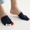 Chaussettes pour hommes hommes cinq doigts printemps été doux respirant avant-pieds anti-dérapant chaussette drôle heureux pas de spectacle demi-court coton