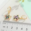 Hoop Earrings Metal Zircon Star Punk For Womens Gift Jewelry Color Rhinestone Geometric Starfish Small Circle Dangle