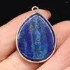 Pendant Necklaces 1pcs Natural Stone Lapis Lazuli Charms Pendants Water Drop Shape For DIY Jewelry Making Nacklace Accessories Women Gift
