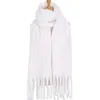 Scarves Solid Color Thick Scarf Unisex Winter Outdoor Warm Shawl Plush White Luxury Brand Design Foulard En Mousseline 231121