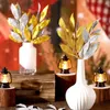 Decorative Flowers 10Pcs With Sequins Artificial Glitter Leaves Multipurpose Simulation Fake Plant Leaf Branches Olive DIY