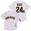 Baseball Moive Hooligans 24K Bruno Mars Jersey Herren Nadelstreifen Schwarz Rot Weiß Stickerei und Nähen Cool Base Cooperstown Reine Baumwolle Atmungsaktiv Retro College