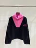 1117 l 2023 pista outono marca mesmo estilo camisola manga longa rosa preto pulôver tripulação pescoço roupas femininas de alta qualidade qian