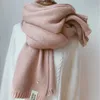 Scarves Women Solid Cashmere Scarves Lady Winter Thicken Warm Soft Pashmina Shawls Wraps Pink Black Female Knitted Wool Long Scarf 231120