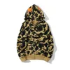 Marque Designer Hommes femmes hoodies motif de requin populaire Sportwear Camouflage zip up Hoodie haute qualité tech polaire mens veste taille S-XXXL