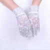 Five Fingers Gloves Sunscreen Ladies Summer Outdoor Cycling Silk Bow Thin Touch Screen Lace Wedding J52