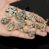 Hanger kettingen Natuurlijke Dalmatische Jasper Stone Charm Women Connector voor sieraden maken DIY handgemaakte armband ketting oorbelbenodigdheden