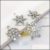 Charms Mixed Christmas Snowflake Pendants Fit For Necklace Armband Smycken som gör DIY handgjorda antika Sier -tillbehör C3 Drop Del Otoqe