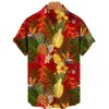 Chemises décontractées pour hommes imprimé de fruits hawaïens manches courtes motif ananas hauts vêtements de mode été chemise ample 230421