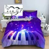 Bedding sets Bedding Sets Piano Music King Queen Duvet Cover Musical Notes Set For Kids Teens Girls Black And White Keys 2/3pcs Quilt