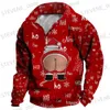 Men's Hoodies Sweatshirts Christmas New Year Santa Claus Men Zip Sweater 3d Print Jacket Y2k Tops Hoodies Autumn Winter Casual Holiday Long Sweatshirts T231121