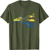 Camisetas masculinas Fazendeiro ucraniano Puxando o helicóptero de helicóptero de helicóptero de helicóptero de helicóptero de tanques de tanques de manga curta