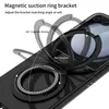 Magnetic Stand For Samsung Galaxy Z Flip 5 Case Diamond Ring Small Glass Film Protection Cover