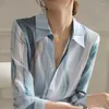 Damesblouses Elegant Design Print Chiffon Shirt Lente Zomer Mode Blouse Koreaanse stijl Office Lady Lange mouw Casual voor dames