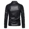 Chaquetas para hombres Primavera Otoño Chaqueta de cuero de motocicleta para hombre Chaquetas con cuello de soporte sólido Moda Casual Tendencia Abrigo a prueba de viento blanco Ropa de calle 231120