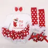 Clothing Sets Christmas Baby Girl Clothing for Kids Romper Cotton Long Sleeve Toddler Reindeer Jumpsuit Tutu Dress Costume Party Costumes 231120