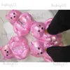 Slippers One Size Fits All Plush Giant Women Animal Fluffy Rainbow Black Teddy Bear Slippers Stuffed Animals Soft Velvet Furry Slides T231121