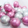 Décoration de fête 30pcs / ensemble 10 pouces brillant rose métal perle ballons en latex or rose épais chrome métallique gonflable ballons d'air Globos