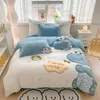 Bedding sets Boys' Dinosaur Cartoon Double-Sided Coral Velvet Quilt Cover Children's Bedding Winter Thickened Milk 4-Piece 231120