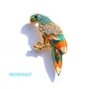 Pins Brooches Delicate Rhinestone Parrot Brooches For Women Enameled Bird Pin Multi Color Ladies Party Gifts Dress Accessories Fashion Jewelry Z0421