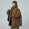 Women's Trench Coats Autumn Winter Women Jacket Cotton-padded Clothes Short Korean Fashion Stand Collar Thicken Bread Female Coat