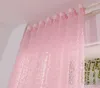 Занавесная дверь окна шарф цветочный принт комната Voile Pink Divider Home Decor