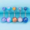 5 pièces coloré nombril anneaux acrylique boule nombril anneau ventre Piercing goujon barre en acier inoxydable pour les femmes Sexy corps bijoux 14G