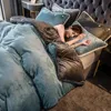 寝具セットホームテキスタイルイエロークリスタルベルベットコーラルフリース冬のソフトキルトカバー