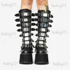 Stiefel Damen Cosplay Hohe Stiefel Winter Lange Röhre Leder Ritterstiefel Punk Gothic Klassisch Schwarz High Heel Schuhe Kniehoch T231121