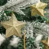 Christmas Decorations 6 Tree Decorative Arranged Horn Flashing Five Point Star Pendant 231121