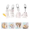 Keychains 4 Pcs Keychain Creative Chains Unique Backpack Pendants Suitcase Rings Resin Portable Keyring