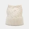 Berets Autumn Winter Sweet Cute Ears Angora Fur Wool Beanie Hat Female Korean Version Fashion Warm Twist Knitted Cold