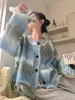 Vrouwen Knits Y2K Kwastje Trui Vest Vrouwen Harajuku Vintage Tie Dye Gebreide Crop Jacket Herfst Koreaanse Losse Gothic Knitwear Top jas
