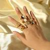 Обручальные кольца из нержавеющей стали, пухлые кольца для женщин с циркониевой оболочкой, сдержанные нежные женские обручальные украшения 231121