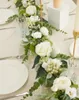 Fleurs décoratives PARTY JOY 3M Luxe Soie Artificielle Rose Guirlande Faux Eucalyptus Vigne Plantes Suspendues Pour Mariage Maison Jardin Décor