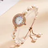 Wristwatches Women Watches Niche Luxury Pearl Diamond Bracelet Watch Quartz Fashion DRESS Versatile Waterproof Clock Reloj Para Mujer