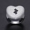 Wedding Rings High quality jewelry VVS1 with certificate heart shaped ring cracked silica suitable for womens rings S925 silver classic girl 231121