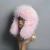 Beanieskull Caps Highend Luxury Artificial Hat Unisex False Raccoon Fur Lei Feng Cap Ear Real 100 Top 231120