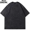 Mens Tshirts Men Streetwear Hip Hop Overized Funny Doberman Dog Graphic Vintage Washed Black Shirt Harajuku EE Cotton 230420